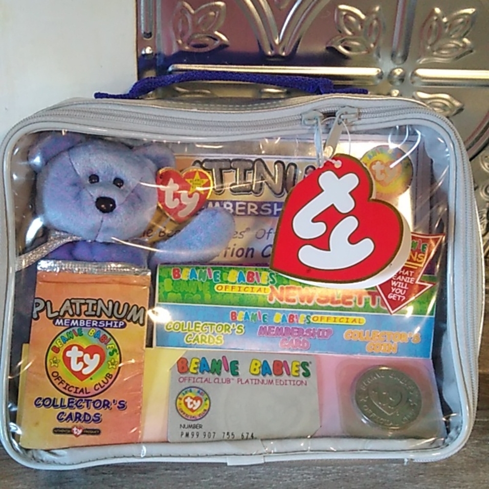 *RARE*1999 TY BEANIE BABY PLATINUM MEMBERSHIP SET